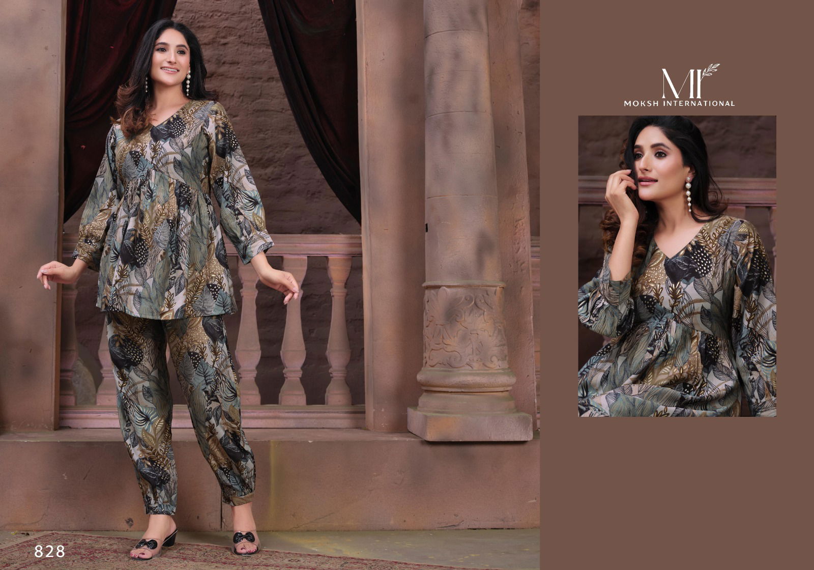 Moksh Co Ord Moon Premium Chanderi Kurti Bottom Catalog
